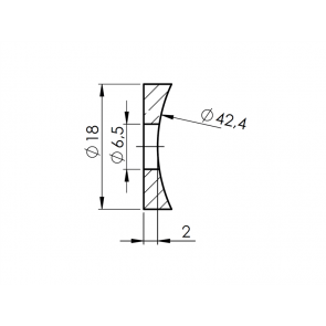 INOX PODLOŽKA 42,4 / 6,5mm / satiniran AISI316