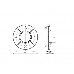 INOX Osnovna plošča 33.7 x 16 / natur AISI304