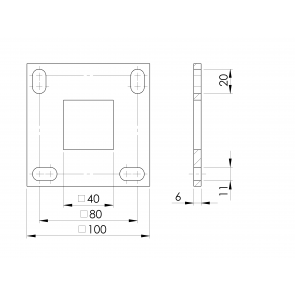 INOX Osnovna plošča 40X40 / 100x100 varilna / natur AISI304