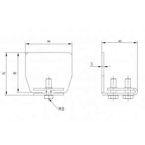 Pokrov vodila ZN, za profil 94X85mm