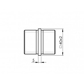 INOX Vmesni člen cevi 40x40x2 satiniran AISI304