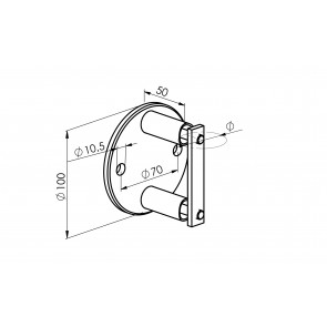 INOX Nosilec stebra / satiniran za cev 42,4