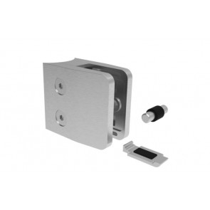INOX Nosilec stekla 42.4 oglat 52x52 + varovalo / satiniran AISI304 13S