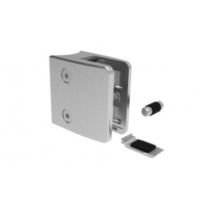 INOX Nosilec stekla 42,4 oglat / satiniran 55x65 + varovalo AISI304 24SV (12-16,76) 