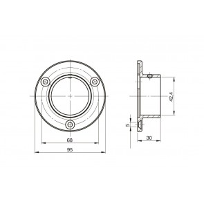 INOX Osnovna plošča z utorom 42.4 / polirana