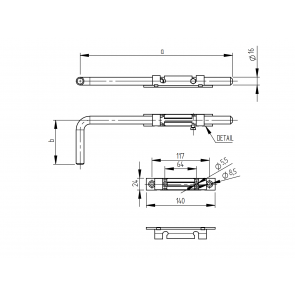 Inox zapiralo 500mm, fi16, AISI304