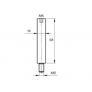 INOX Trn M6/M8 68mm D14 fiksen satiniran / AISI304