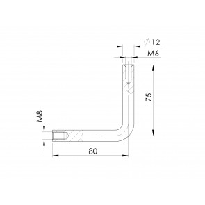 INOX Koleno 75X80 fi12 M6/M8 notranji navoj AISI304 7012-85S