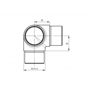 INOX Vmesni člen cevi 42.4 kotno povezovalni / satiniran AISI304