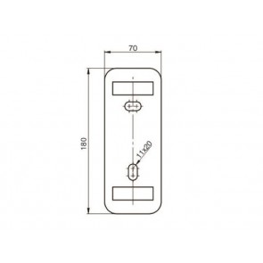 INOX Nosilec stebra 42,4  / satiniran 180X70 AISI304