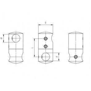 INOX Prečni nosilec vertikalni 12 / satiniran za cev 12 AISI304