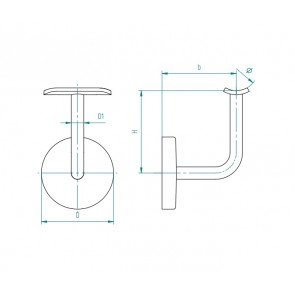 INOX Stenski nosilec 42.4 fiksen z 