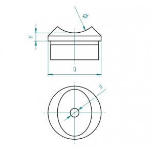 INOX Cevni nosilni čep 42.4 / satiniran