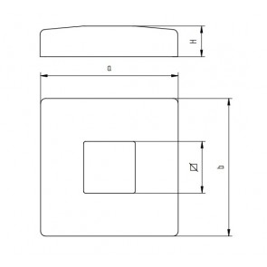 INOX Pokrov plošče 40x40x108mm / satinirano AISI304