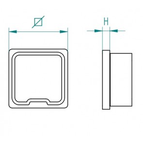 INOX Zaključni čep 40x40x2 satiniran AISI304