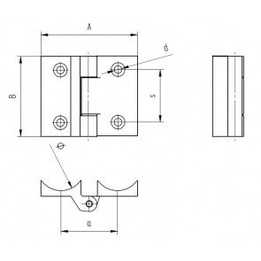 INOX Tečaj 42.4 satiniran 70x70mm AISI316