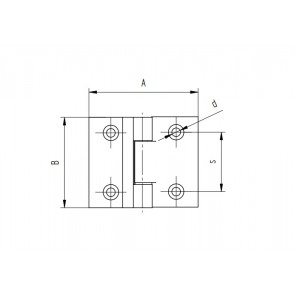 INOX Tečaj 00 satiniran 70x70mm AISI316