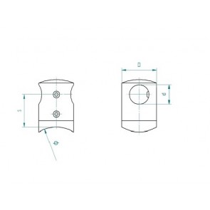 INOX Prečni nosilec 14 / satiniran za cev 42,4 AISI304