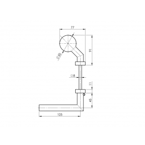 Inox kljuka D8/05G-L-i leva, fiksni gumb AISI304