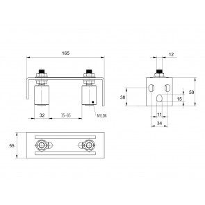 Vodilna plošča z dvema valjčkoma ZN, 165mm