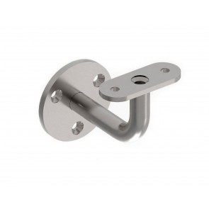 INOX Stenski nosilec 00 fiksen, D14, Φ60, 75x50 prirobnica na 3 vijake, SATINIRAN AISI316 za LED