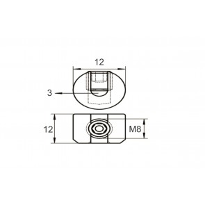 Inox sponka vrvi 3mm okrogla na en vijak AISI316
