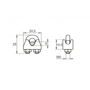 Inox sponka vrvi 5mm AISI316
