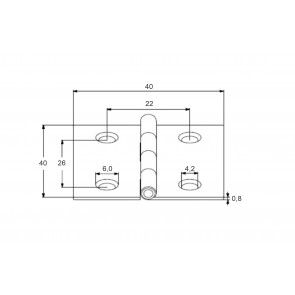Inox tečaj 40X40x0,8 AISI304