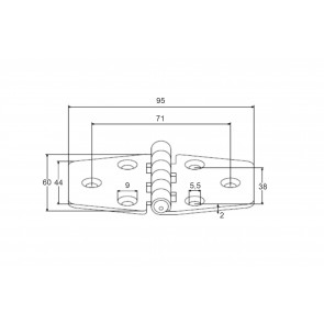 Inox tečaj 95X60 AISI304