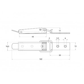 Inox zapiralo 102x16 AISI304