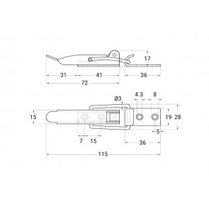 Inox zapiralo 115x15 AISI304