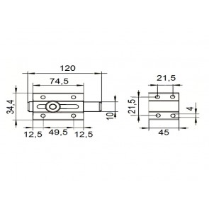Inox zapiralo 120x35 AISI304