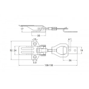 Inox zapiralo 138-150x52 AISI304