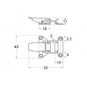 Inox zapiralo 52x43 AISI304