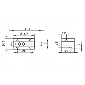Inox zapiralo 80x35 AISI304