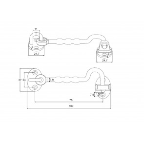 Inox zapiralo 100x37 AISI316