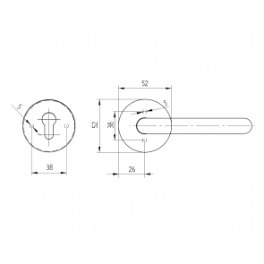 Inox kljuka D8/01-i AISI304