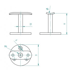 INOX Stenski nosilec 42.4 raven satiniran AISI304