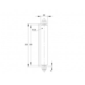 Podporni valj Nylon z ležaji 305x66mm, ZN konzola