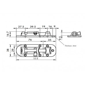 Inox zapiralo 111x38 AISI304