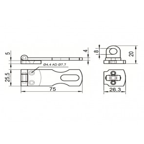 Inox zapiralo 75x25 AISI316
