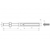 INOX napenjalec 5mm-M10 / satiniran AISI316 za hid. klešče