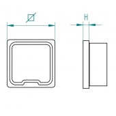 INOX Zaključni čep 40x40x2 satiniran AISI304