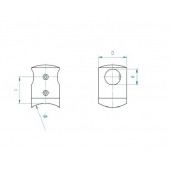 INOX Prečni nosilec 14 / satiniran za cev 42,4 AISI304