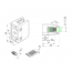 INOX Nosilec stekla 00 oglat / satiniran 55x65 + varovalo AISI304 24SV (12-16,76)