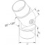 INOX Vmesni člen cevi 42.4 GIBLJIV 90°-180° / satiniran